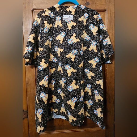 Cotton Club Cat Spinx Theme Scrubs Size 3X, pit to pit 26" (52" width),  29.5 L - Picture 2 of 4